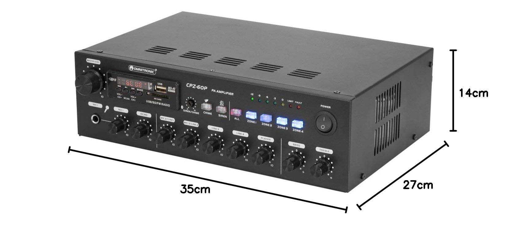 OMNITRONIC CPZ-60P PA Mixer Amplifiatore Mixing Amplifier