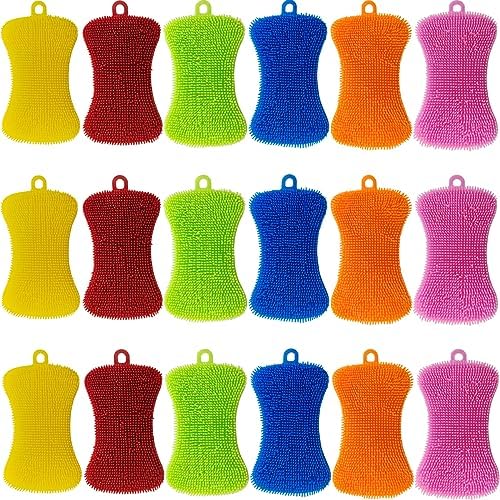 3PCS OstWony Silicone Dish Sponges, Super Durable FoodGrade Silicone Sponges