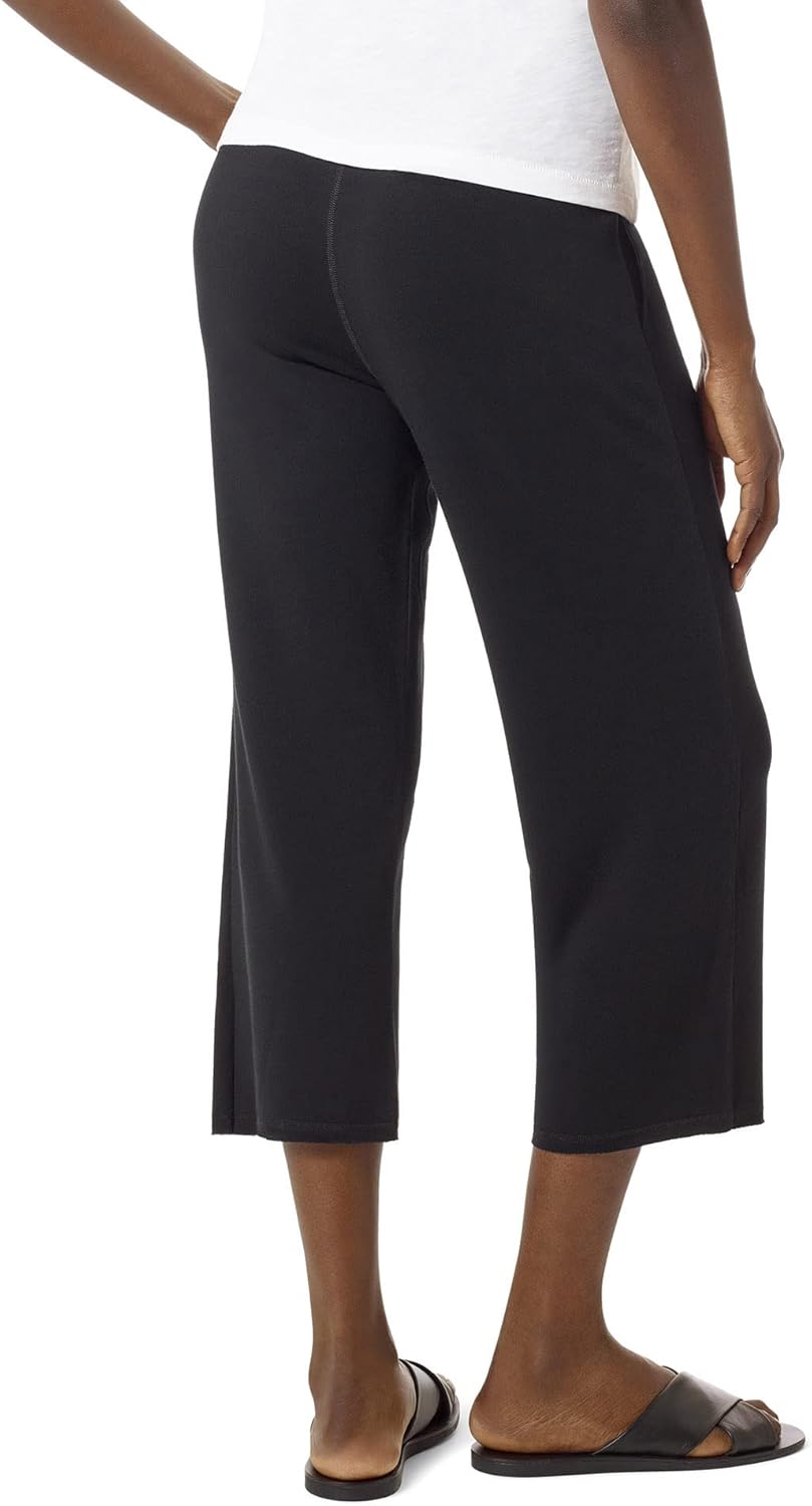 HUE Womens Cropped Wide Leg Comfy Pant with PocketsHosiery