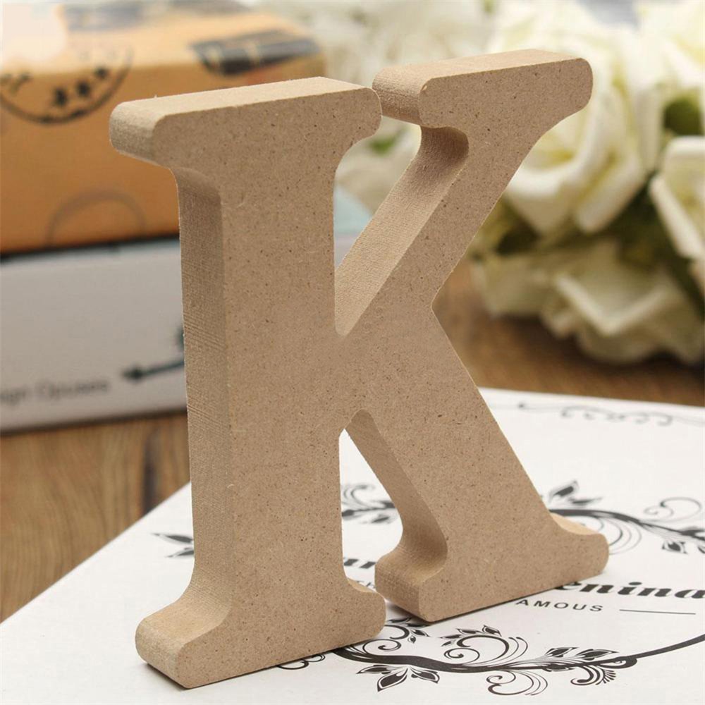 Freeas Dekorative Holz Buchstaben, hängende Wand 26 Buchstaben aus Holz Alphabet Wand Buchstaben für Kinder Baby Name Mädchen Schlafzimmer Hochzeit Geburtstag Party Home Decor-Briefe (K)