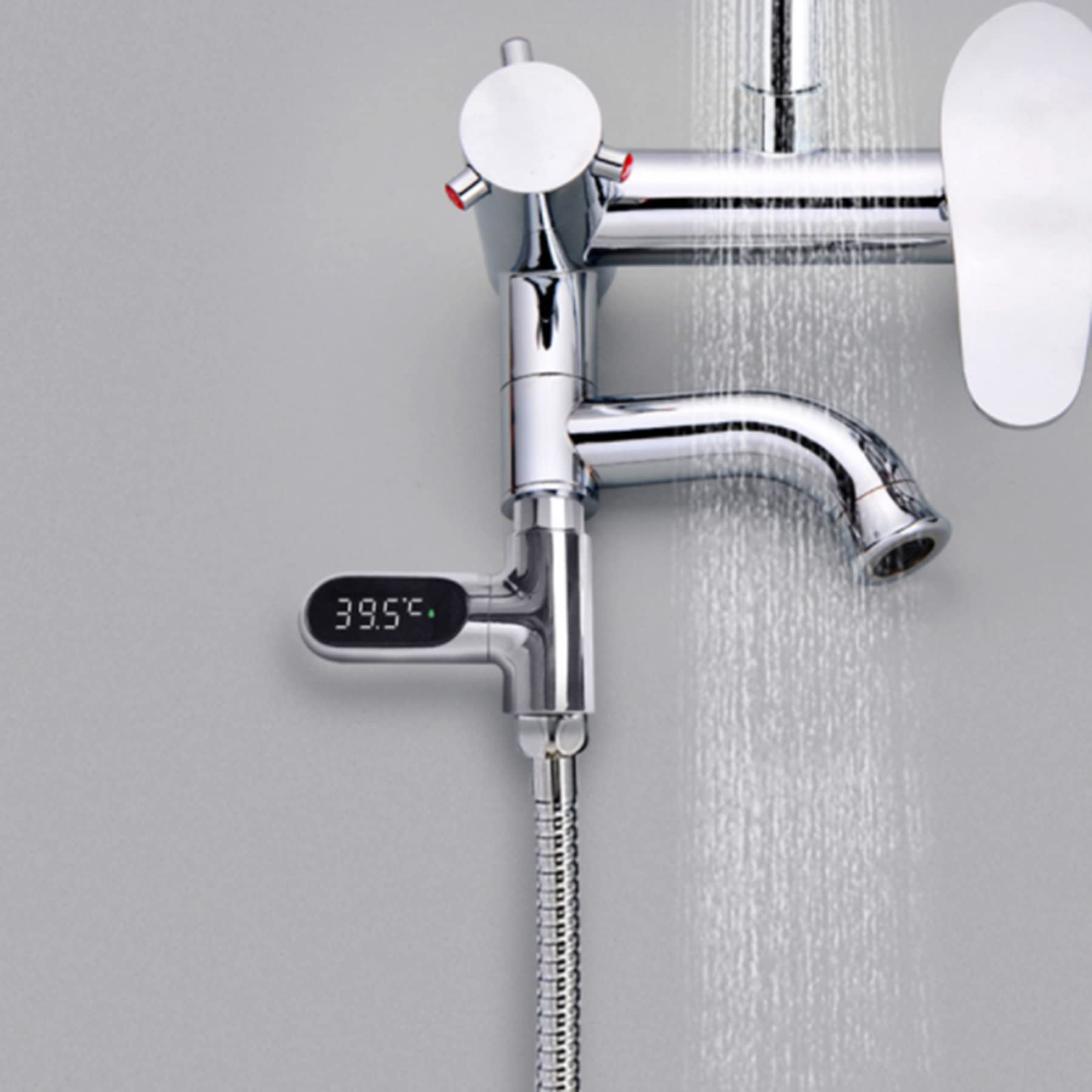 Affichage LED Thermomètre de douche, débit d', thermomètre de douche auto-générateur pour soins de