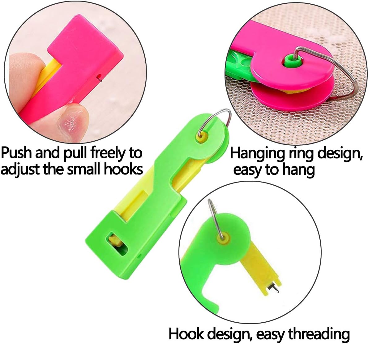 Qixuer 10 Pcs Automatic Threading Device,Plastic Needle Threader Self