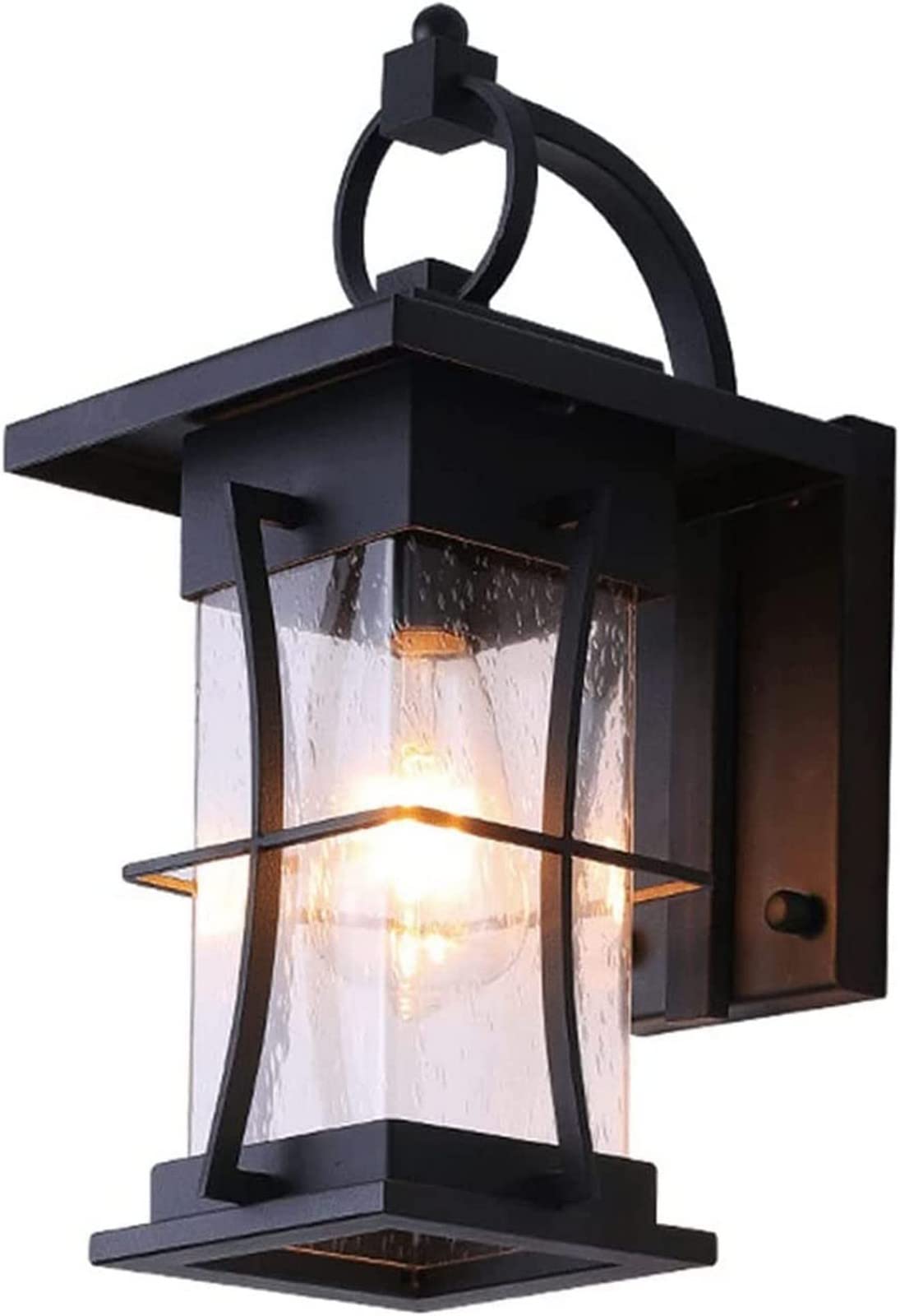 VDOQTLJT Outdoor Wall Light E27 Modern and Simple Lamp Wrought Iron Glass Mount IP65 Waterproof Balcony Garden Single Head Fixtures V-intage Sconce Chandelier Cei