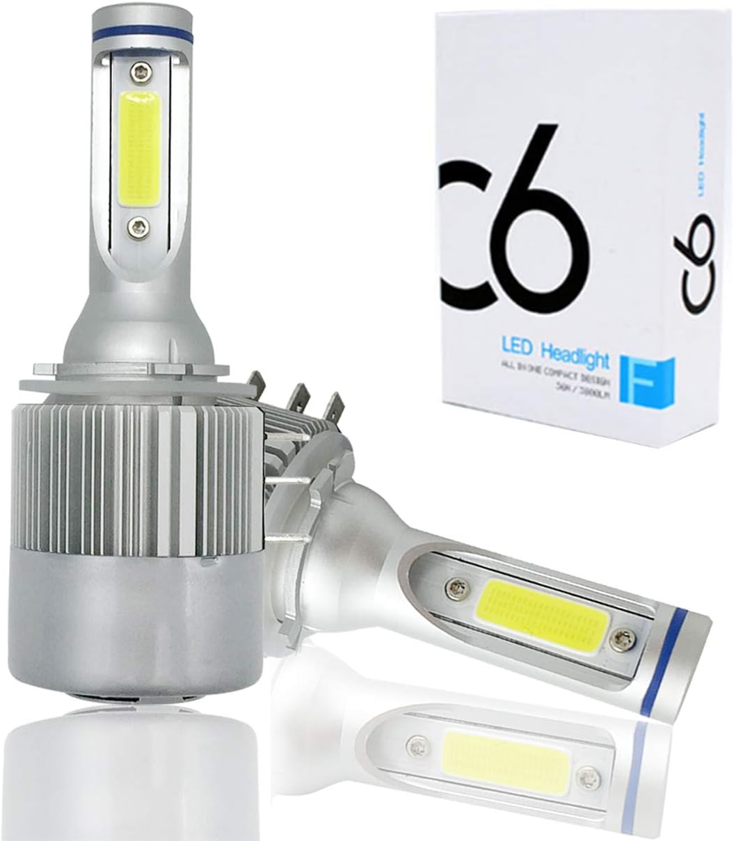 HAMRVL H15 LED Headlight Bulb Conversion Kits 72W 7800LM 6000K Xenon White COB Chips Hi Beam and DRL Daytime Running Light for Golf (7600LM COB Chip)