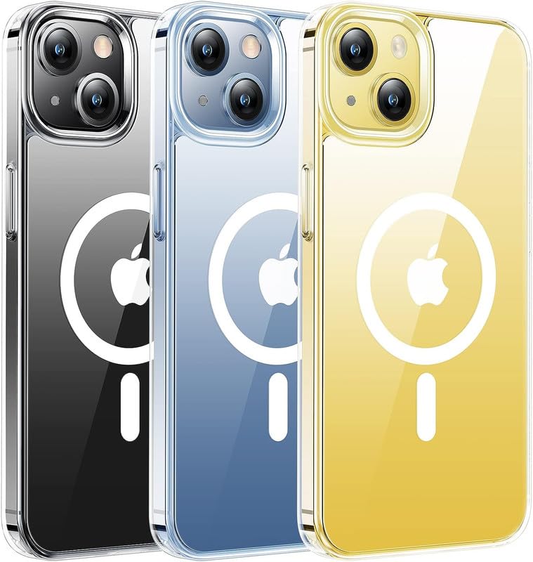 TORRAS Magnetic Shockproof for 14/for 13 Case, Military Grade Drop Protection, Fit for MagSafe, Hard PC Anti-Scratch Case for 13/14 Case, Anti-Yellowing Diamond Clear