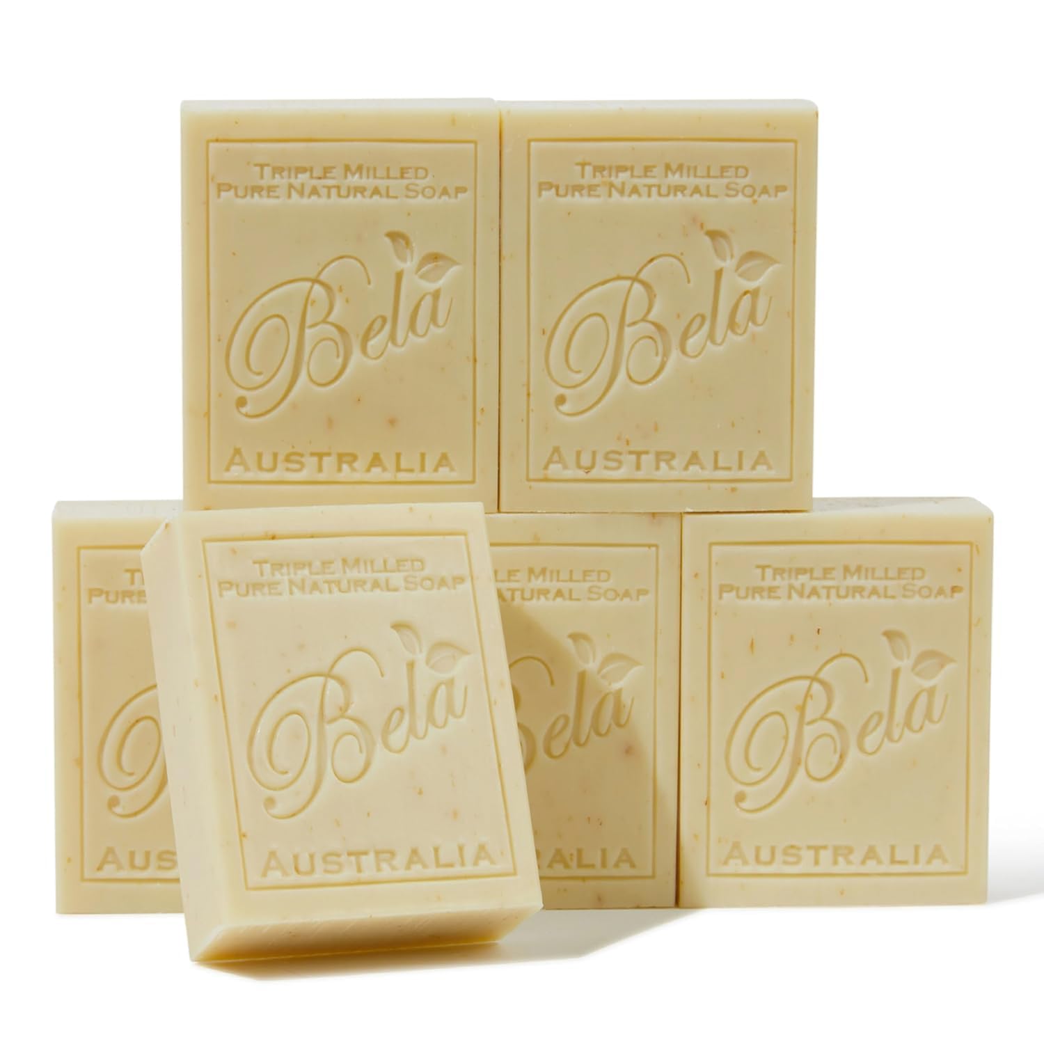 Almond Soap 3.3 oz Pack of 6, French Triple Milled with Organic Shea Butter, Hand Face and Body Wash Bar Made in Australia