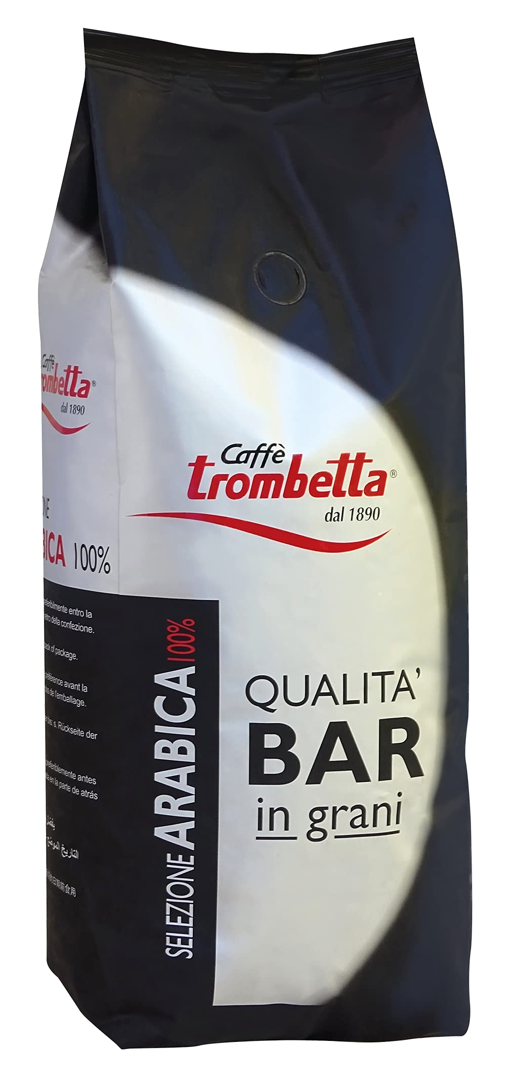 Caffè Trombetta Arabica Bar, geröstete Kaffeebohnen, Italien Kaffee. Edle Mischung aus hochwertigen 100% Arabicabohnen - 1 Kg
