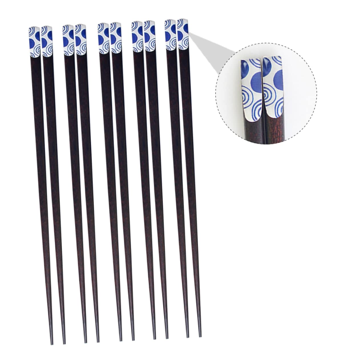 Repose-baguettes 5 paires de baguettes japonaises en bois pour enfants Baguettes en métal Couverts coréens pour enfants Baguettes faites à la main Baguettes en céramique Baguettes d'entraînement