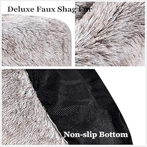 Coohom-Oval-Calming-Donut-Cuddler-Dog-BedShag-Faux-Fur-Cat-Bed-Washable-Round-Pillow-Pet-Bed303643-for-Small-Medium-Dogs-XL36x27x7Light-Brown - Cucciolini Doodles   Coohom-Oval-Calming-Donut-Cuddler-Dog-BedShag-Faux-Fur-Cat-Bed-Washable-Round-Pillow-Pet-Bed303643-for-Small-Medium-Dogs-XL36x27x7Light-Brown