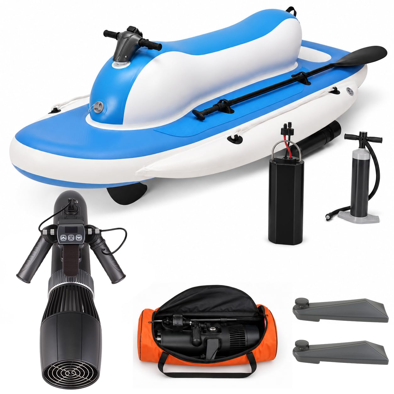 CHHMAELOVE Motorized Inflatable Boat Electric Watercraft for Adults Lake Adventures 500W10A