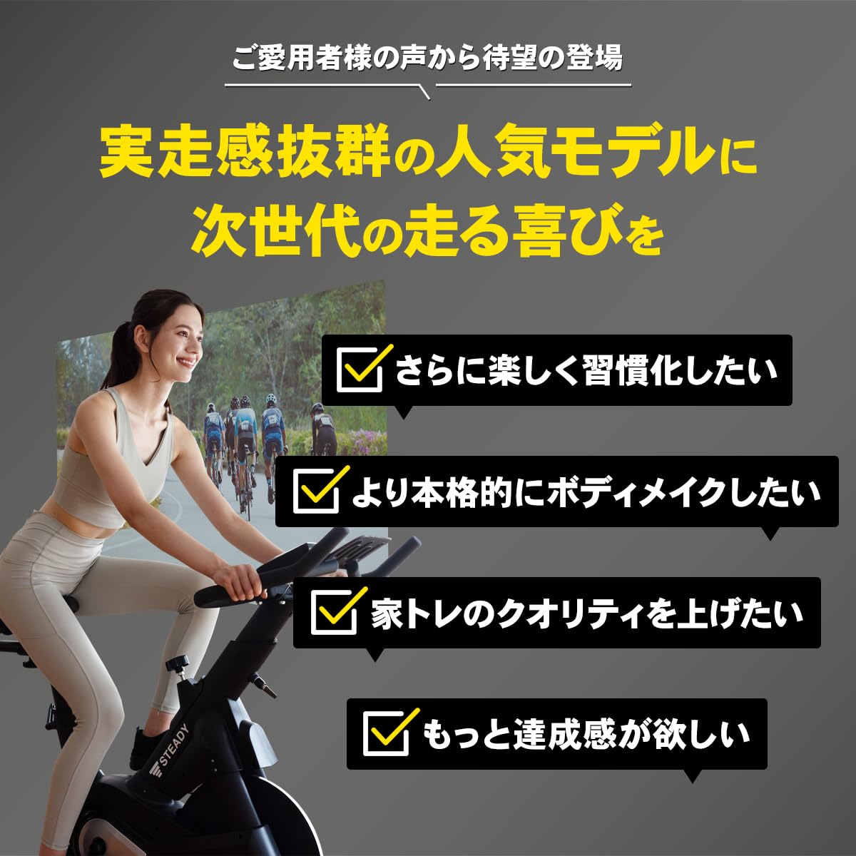 Amazon | STEADY スピンバイク Pro エアロ バイク 家庭用 静音 