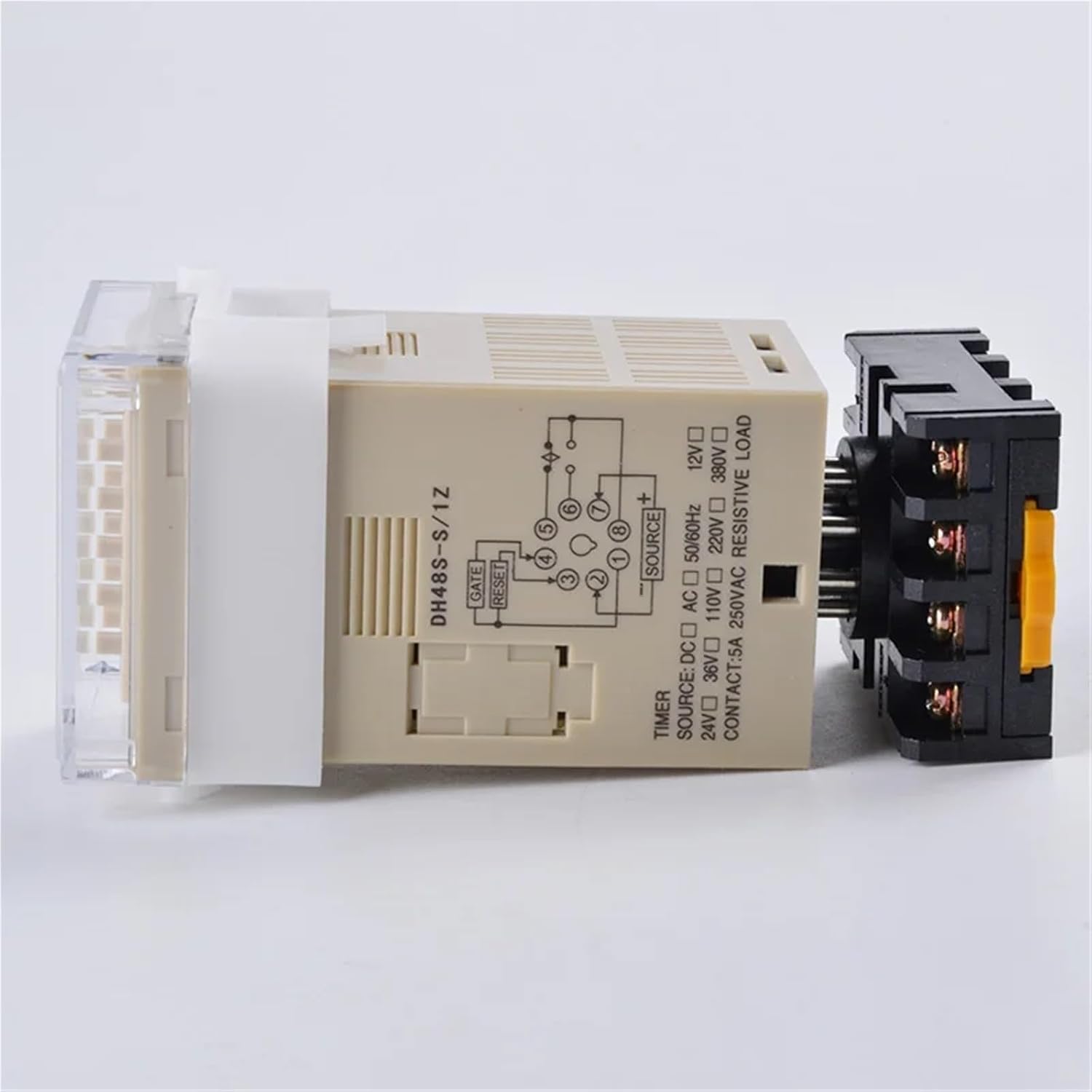 DH48S-s Repeat Cycle Time Delay Relay / 24v Timer relawith Socket (AC 220V 110V 380V 36V DC/AC 24V 12V) 0.01S - 99H 99M 8 Pins(DC12V)