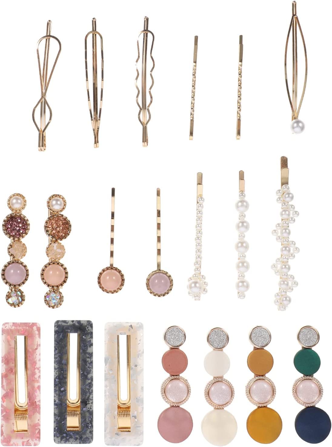 Forcine for Capelli Temperamento/Barrette for Capelli, 20 Pezzi Fermagli for Capelli Perline Fermagli for Capelli in Acrilico Decorazioni for Clip for Lo Styling dei Capelli delle Donne