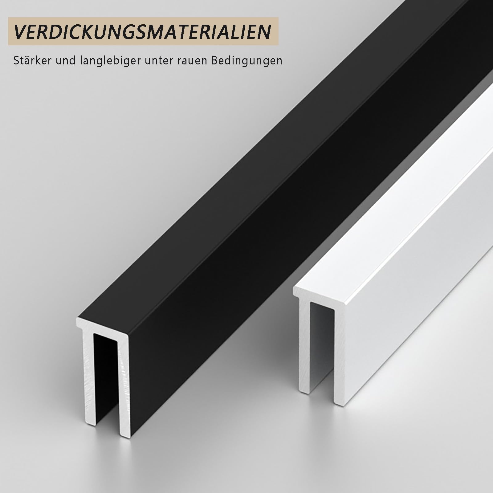Rodapiés De Aluminio Elegantes, 125cm, Juego De 4, Resistentes Al Desgaste Y A La Luz, Molduras De Suelo Modernas Para Oficina Y Hogar, Decorativos Y Duraderos(Grau)
