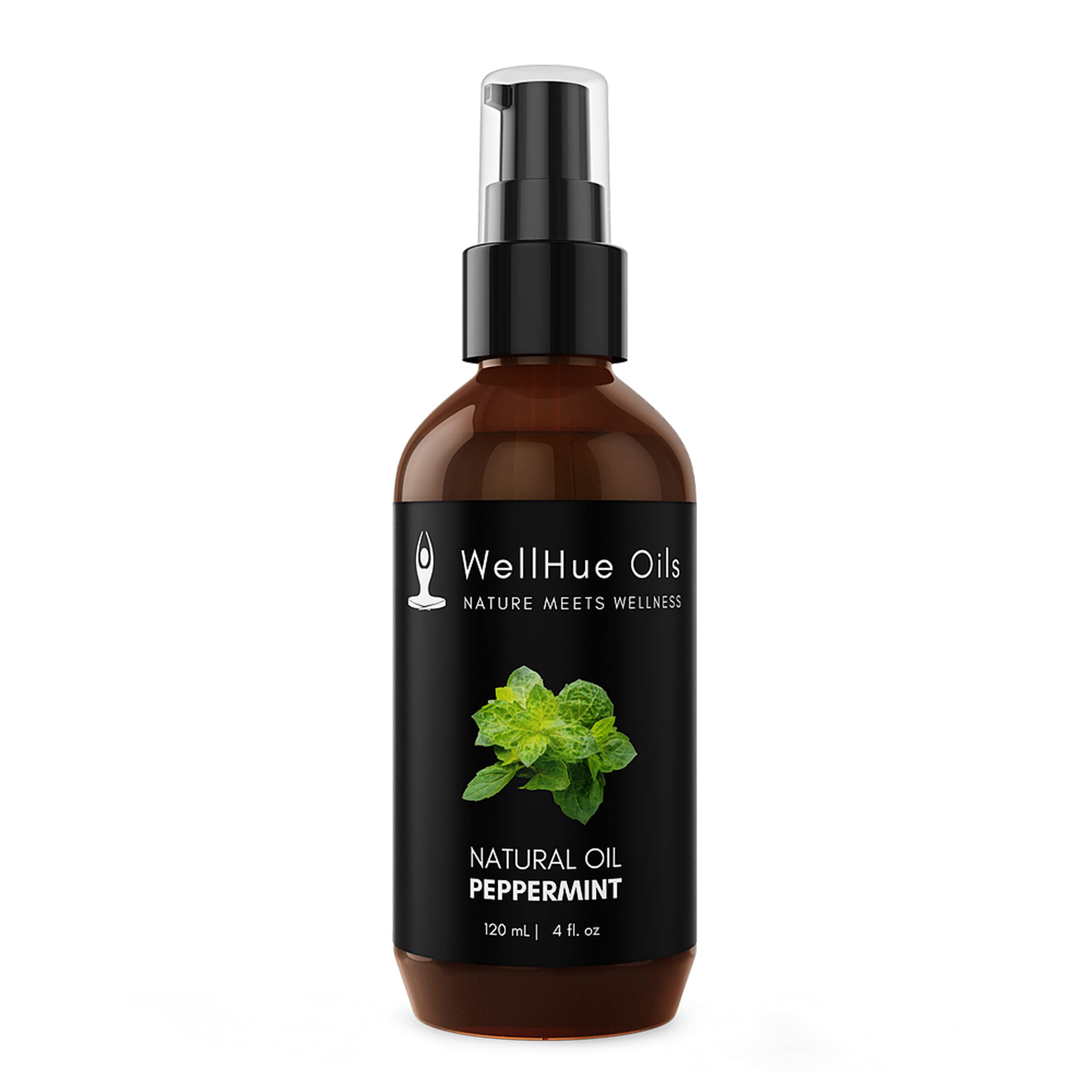WellHue Pure Essential Oil Moisturizer, Made With Organic Essential Oil, Silky-Smooth All-Natural Oil for Face, Skin, and Hair, Moisturizing Oil for Wrinkles, 4oz (Peppermint)