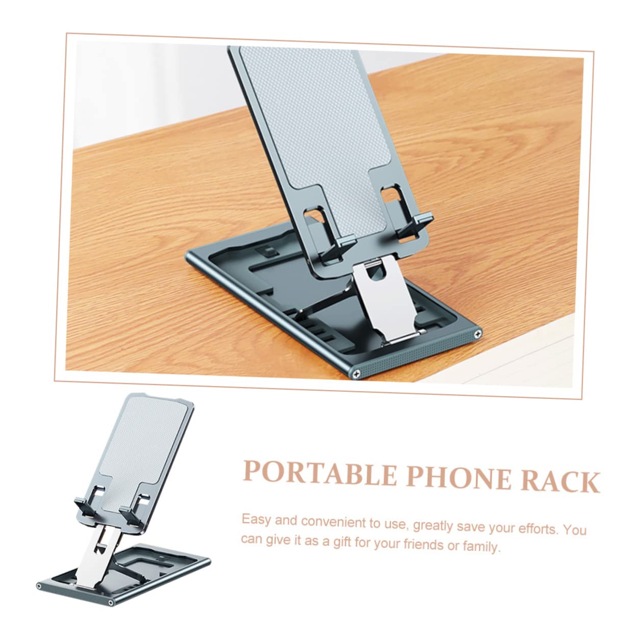 Uonlytech Soporte Plegable para Móvil y Tablet Ajustable y Antideslizante para Streaming y Videollamadas Casa