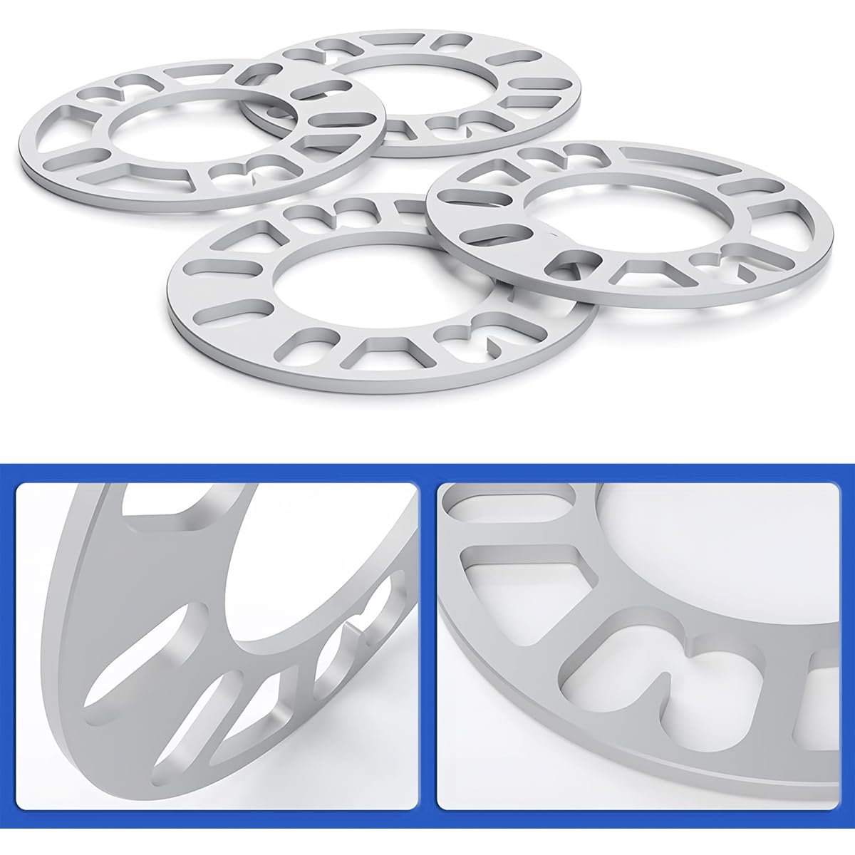 JNNJ 4 Pièces Entretoises Universelles Pour Jantes Pour Véhicule, Cales D'espacement De Roue En Alliage D'aluminium, Entretoise Roue De Moyeu Roue élargis Et Modifiés, Auto Accessoire(10mm)