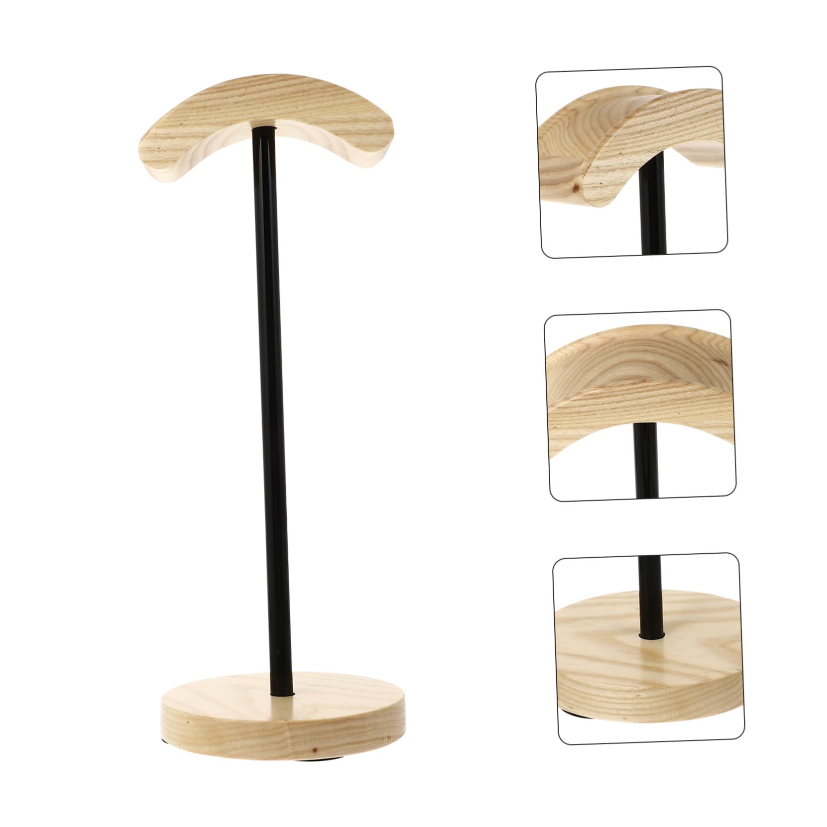Supporto per Cuffie Base Stabile Antiscivolo da Scrivania in Metallo e Legno Display e Riordino per Casa e Negozio