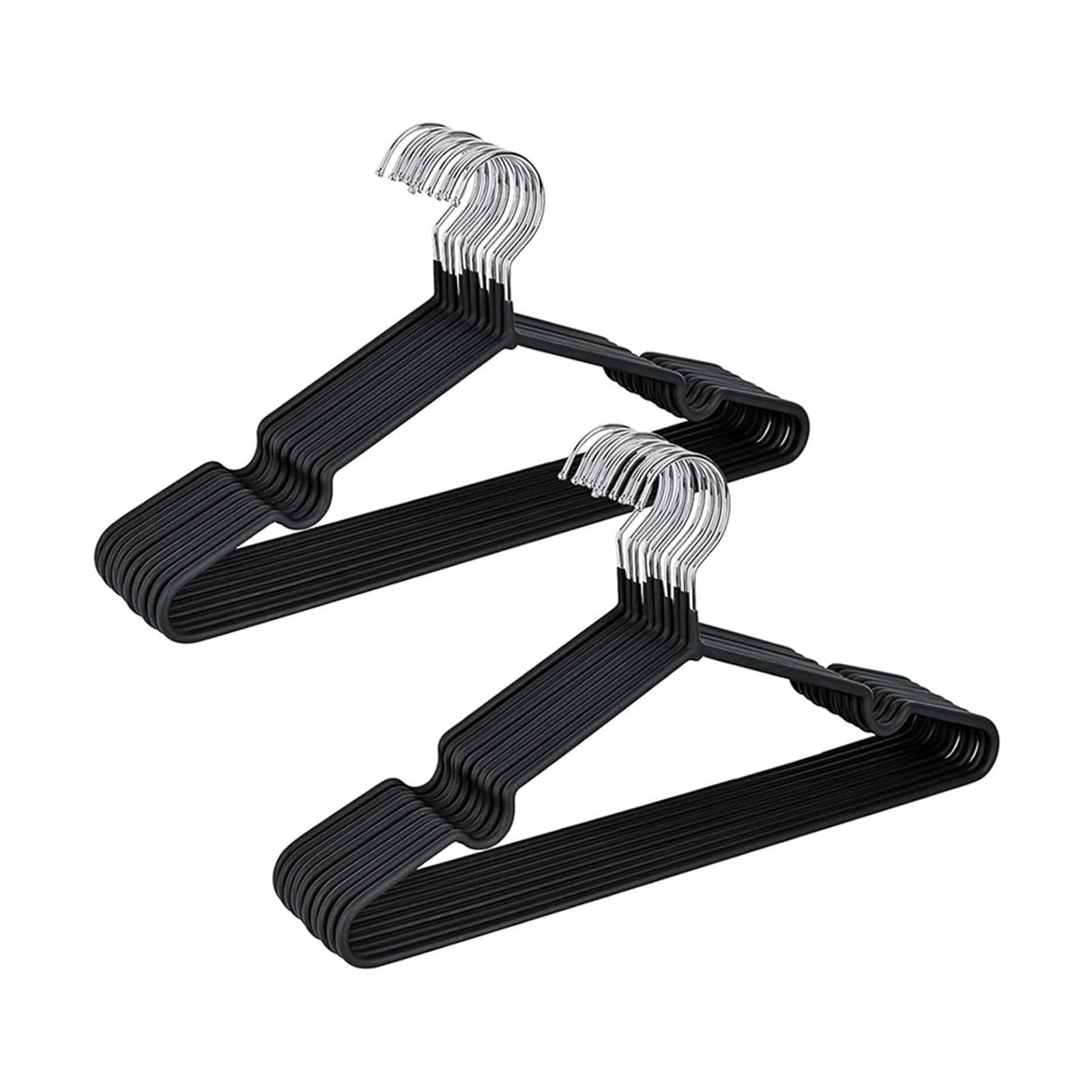 EVWGNPQRV Clothing Hangers, 10 Pcs PVC Shoulder Wardrobe Hangers For Dress, Shirt, Coat Black