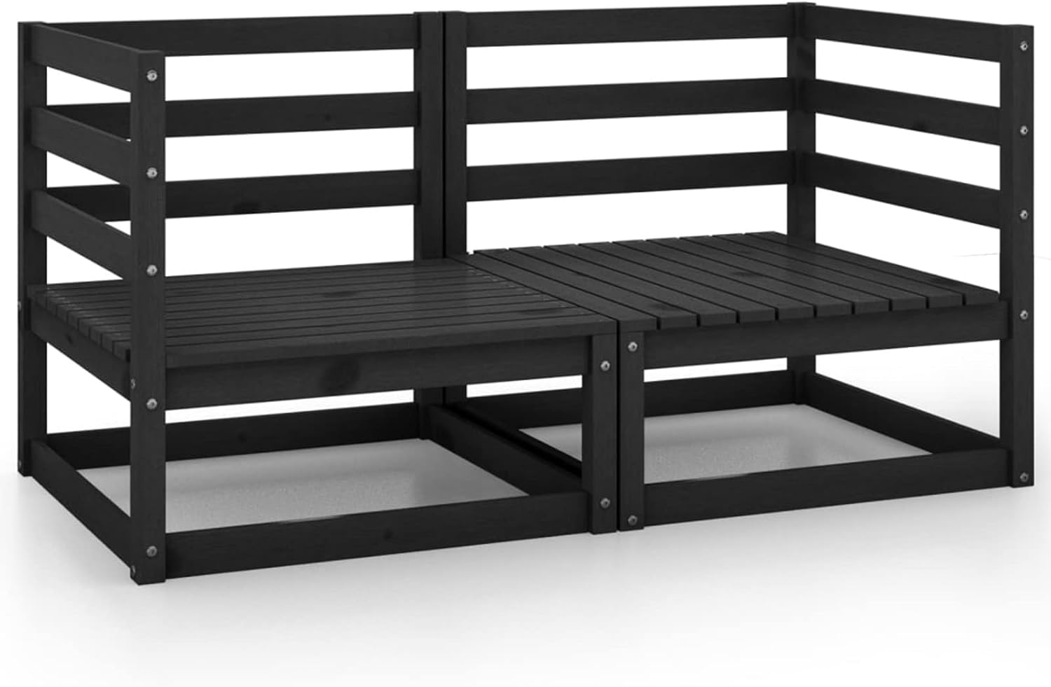 Tidyard Garden 2Seater Sofa Patio Wooden Lounge Sofa Set Balcony Sofa