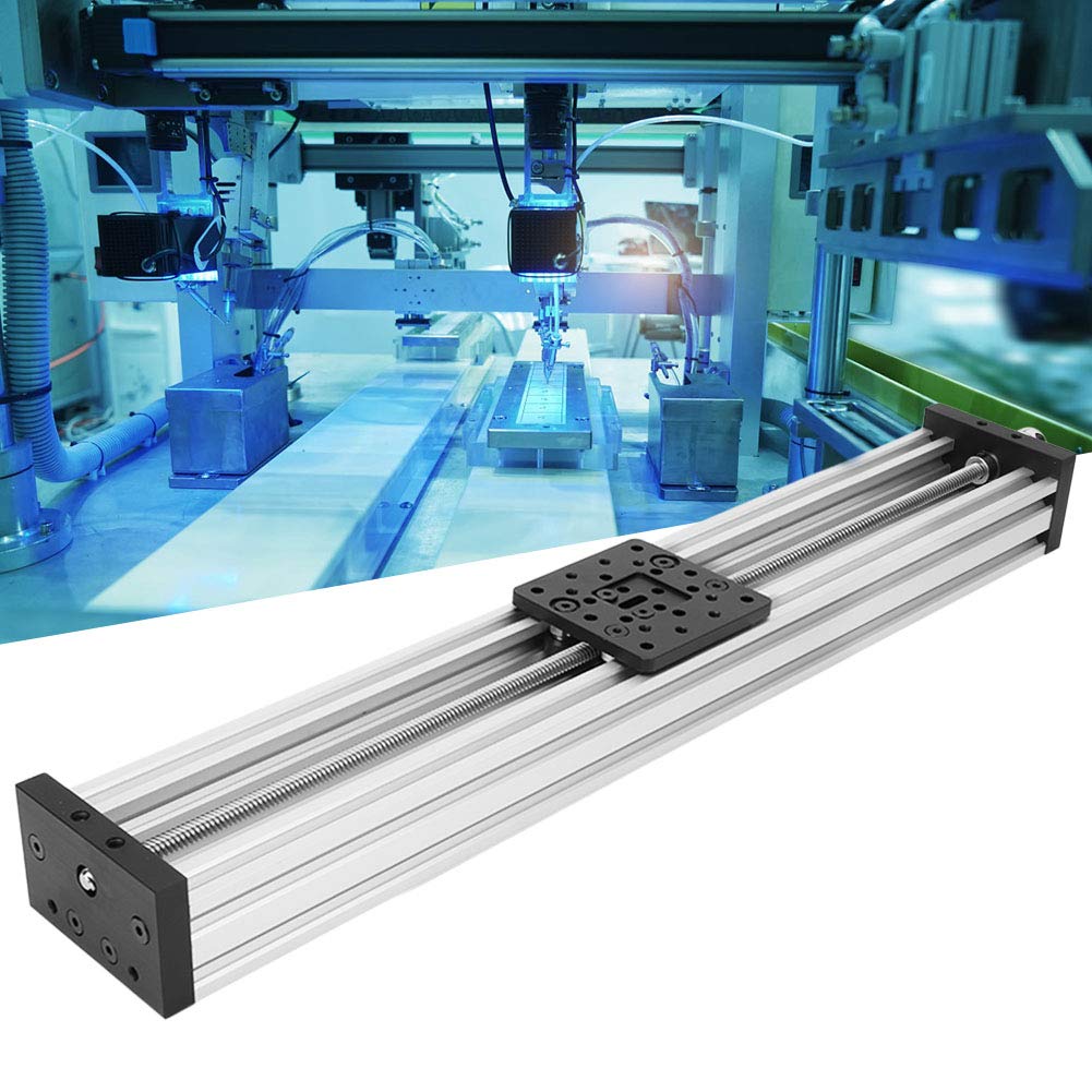 Tornillo deslizante Mesa lineal Aleación de aluminio Impresora 3D Máquina de grabado Plomo 2 mm Negro/Plata(500mm-astilla)