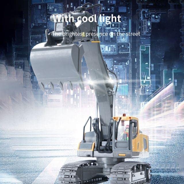 Image of RC Excavator 11 Channel RC Excavator Truck Toys Metal Shovel, 1 /18 Remote Control Construction Vehicles Tractor, 2.4Ghz Boy Toy Gift for Kids and Adults