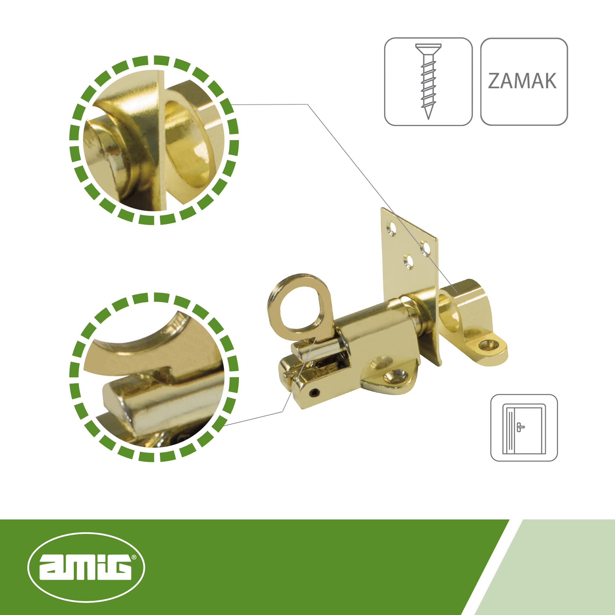 Amig 6100410620 Pin 950 Jack Brass, Multi-Colour, Multicoloured - Image 3