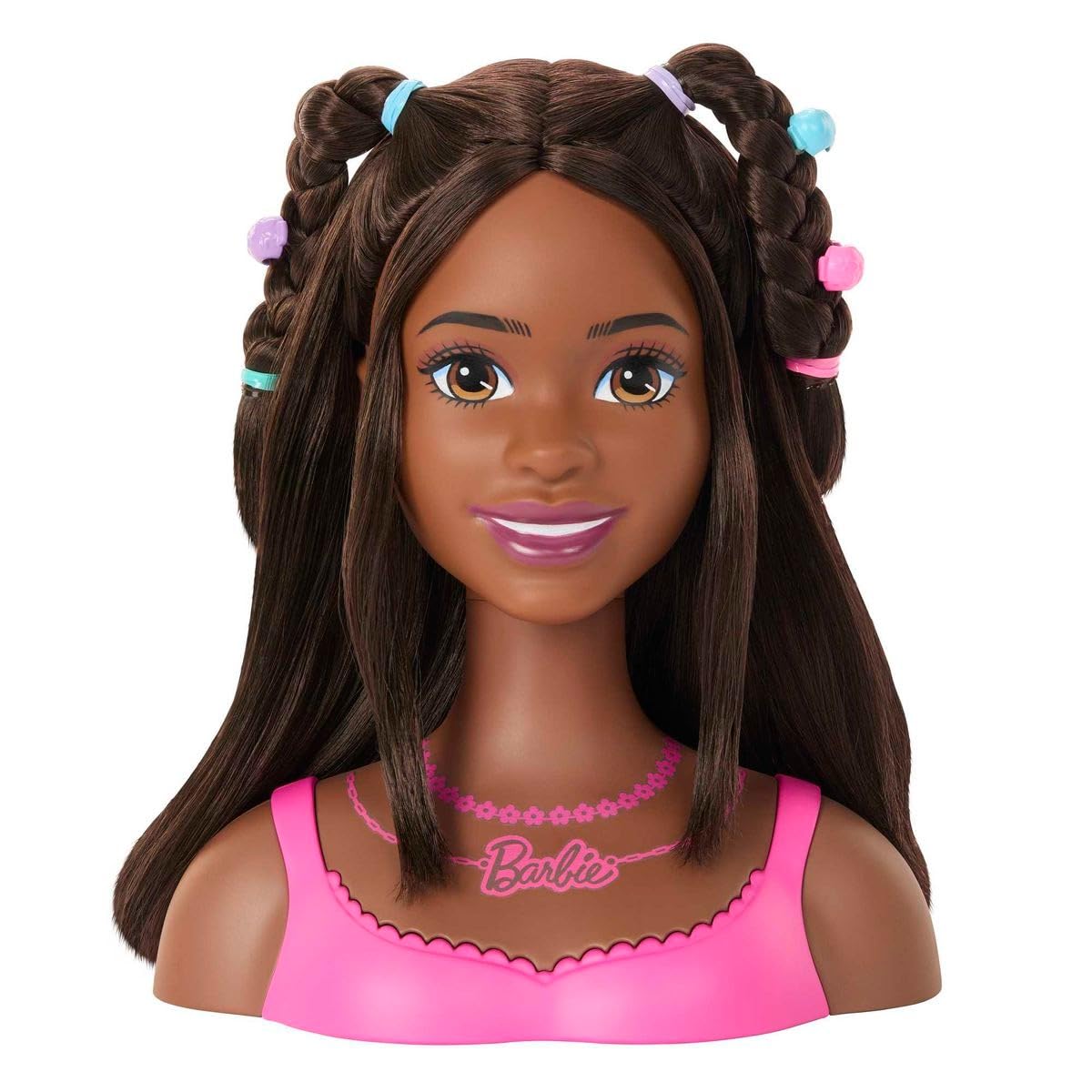 Barbie Doll Styling Head, Brown Hair with 20 Colorful Accessories