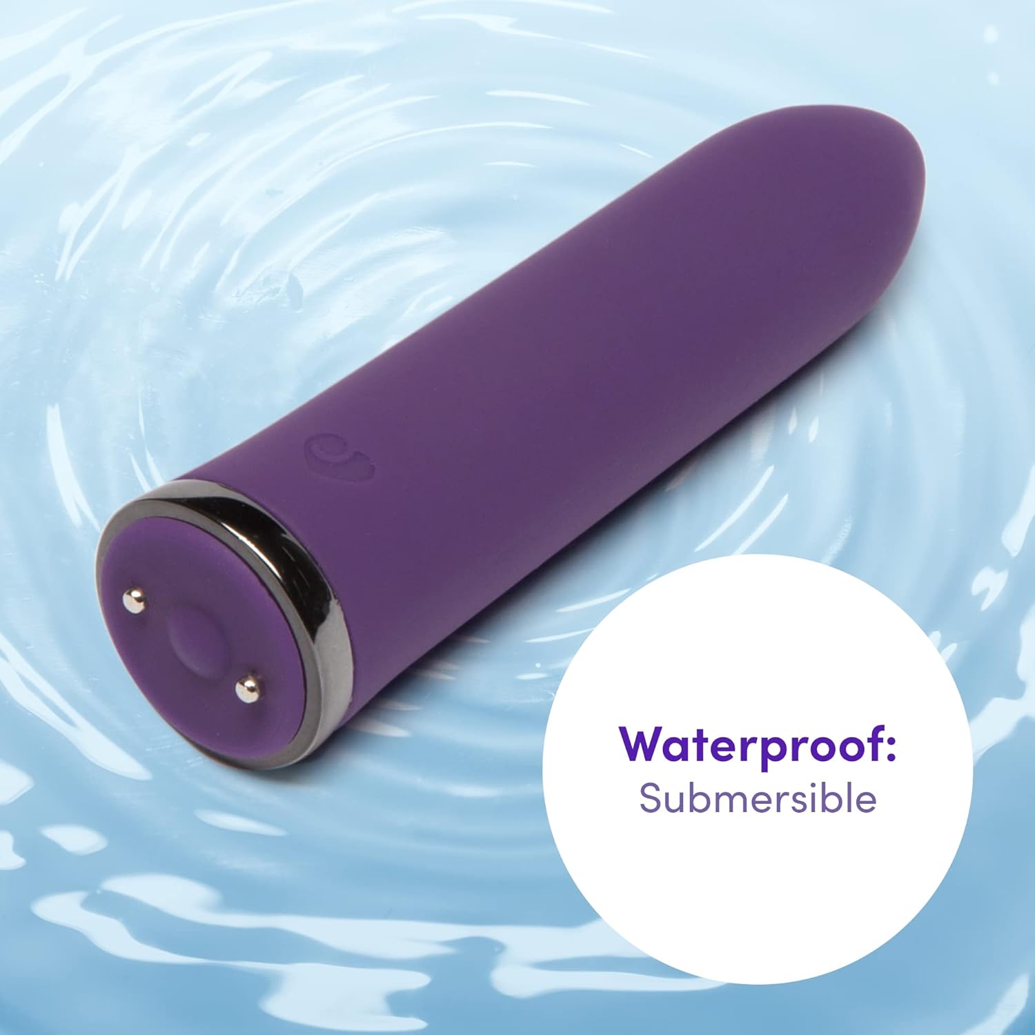 Lovehoney Desire Bullet Vibrator - 3.5 Inch Silicone Mini Bullet Massager with Tapered Tip - Multispeed Bullet Vibrator for Women with Storage Case - Rechargeable & Waterproof - Purple