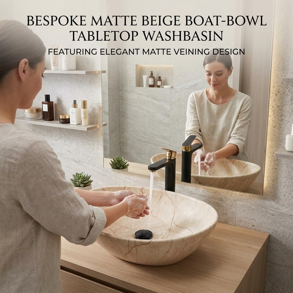 BASSINO Table Top Wash Basin - Ceramic Sink for Bathroom/Boat -2