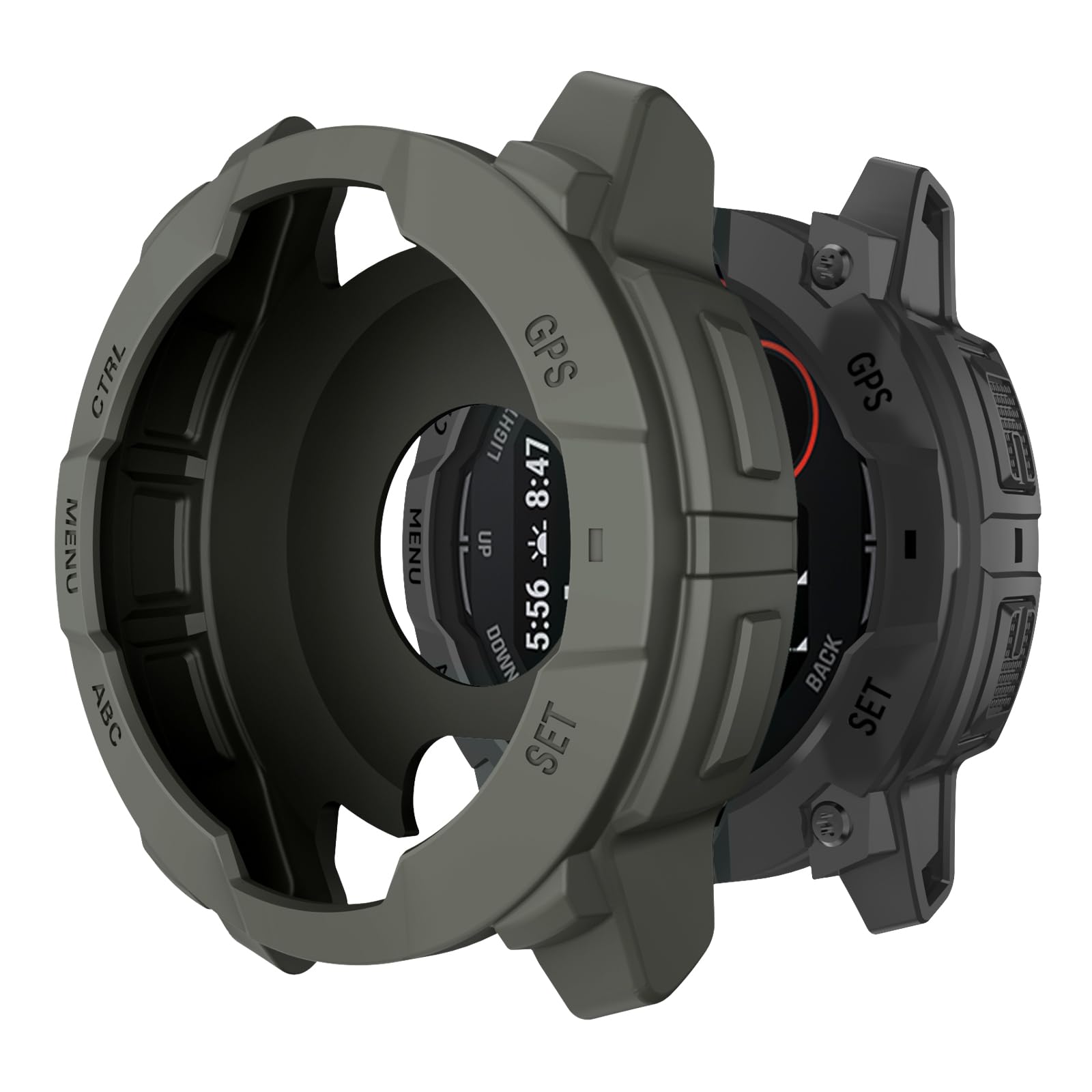 MYSNBKN Case Compatible with Garmin Instinct 3 45mm Case Cover Soft TPU Bumper Rugged Shock Proof Protective Shell for Garmin Instinct 3 45mm Watch