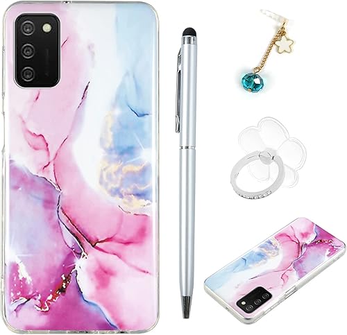 Funda compatible con Samsung Galaxy A03s, diseño de mármol mate, delgada, elegante, suave, flexible, funda protectora de TPU con tecnología IMD con disponible en Yaxa Peru