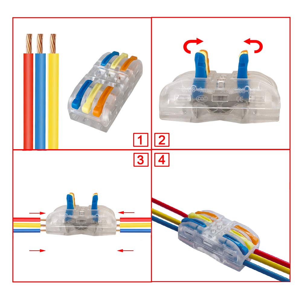 Kit De 30 Conectores Rápidos SPL-2 Y SPL-3 - Palanca De Conexión Para Cables (32A 400V)