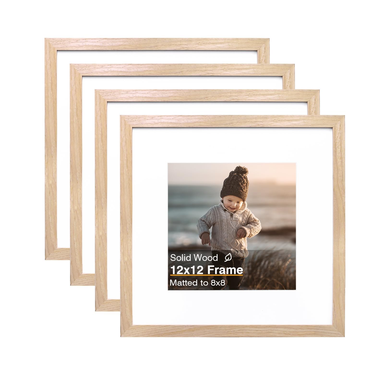Amazon.com: KINLINK 12x12 Picture Frame, Natural Square Solid Wood