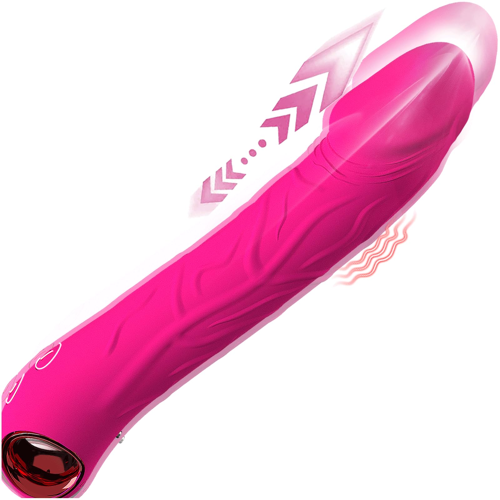 Dildo Vibrator Stoßfunktion, 2 in 1 G Punkt Vibration für Frauen, Sex Spielzeug für die Frau Paare Extrem, Realistischer Silikon Anal Dildo, Budoli Erotisches Sexspielzeug 10 Vibrationen & 3 Stöße