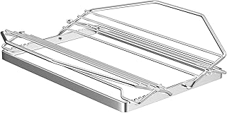 bbq777 Adjustable Turkey Roasting Rack, Poultry Rack for Ovens, Smokers, Grills, Chicken Roasting Rack, V Rack for Turkey Roast Rack, Chrome Plated Meat Rack, 1" x 11" x 7"