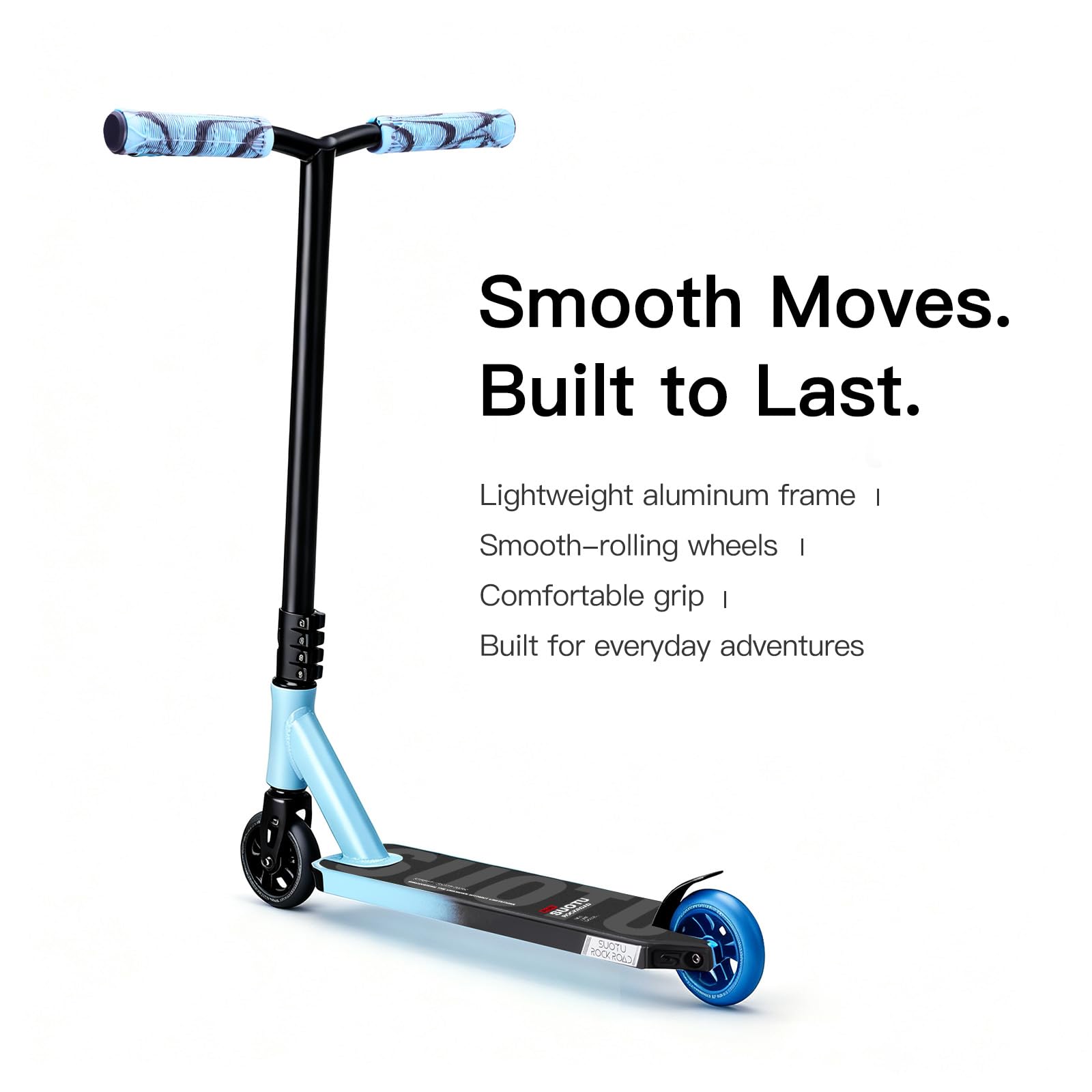 Stunt Scooter, 360° Lenkung, Stunt Roller mit 100mm 85A PU Räder, Stand Roller für Kinder Jugendliche und Erwachsene, Tragfähigkeit: 100 kg, Aluminium
