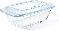 OXO Good Grips 1.6 Qt Glass Loaf Pan with Lid - Thermal Shock Resistant Borosilicate Baking Dish, Oven to Table