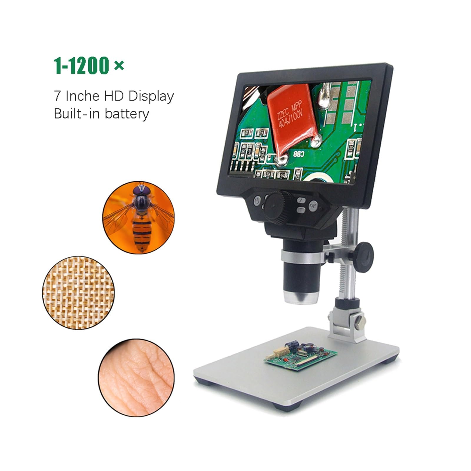 Mikroskop Digita 12MP 1-1200X Cyfrowy Elektroniczny Do Lutowania Ciągłe Wzmocnienie Lupa Mikroskopy i wyposażenie(G1200 Battery)