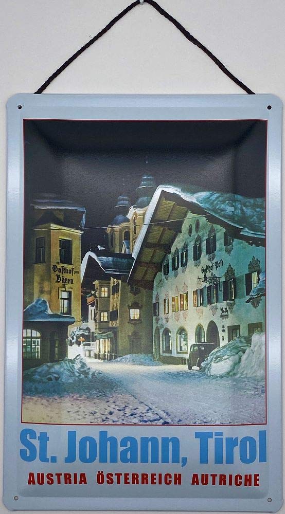 Blechemma Colourful Tin Sign With Cord 18 X 12 Cm St. John In Tyrol Austria