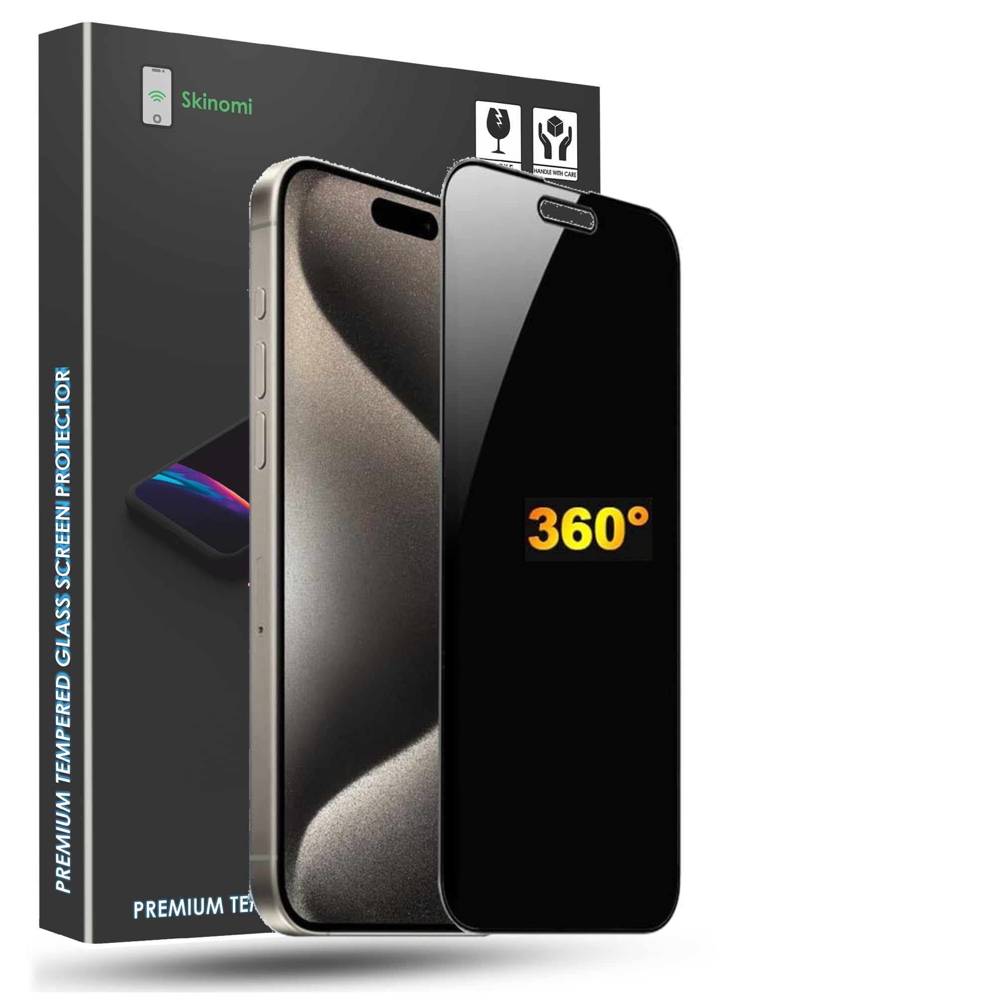 Skinomi 1 Pack 360 Degree 4-way Anti-spy for iPhone 14 Pro Max,Privacy Screen Protector 6.7'' Tempered Glass, Installation Kit, 9H Hardness-picture-25