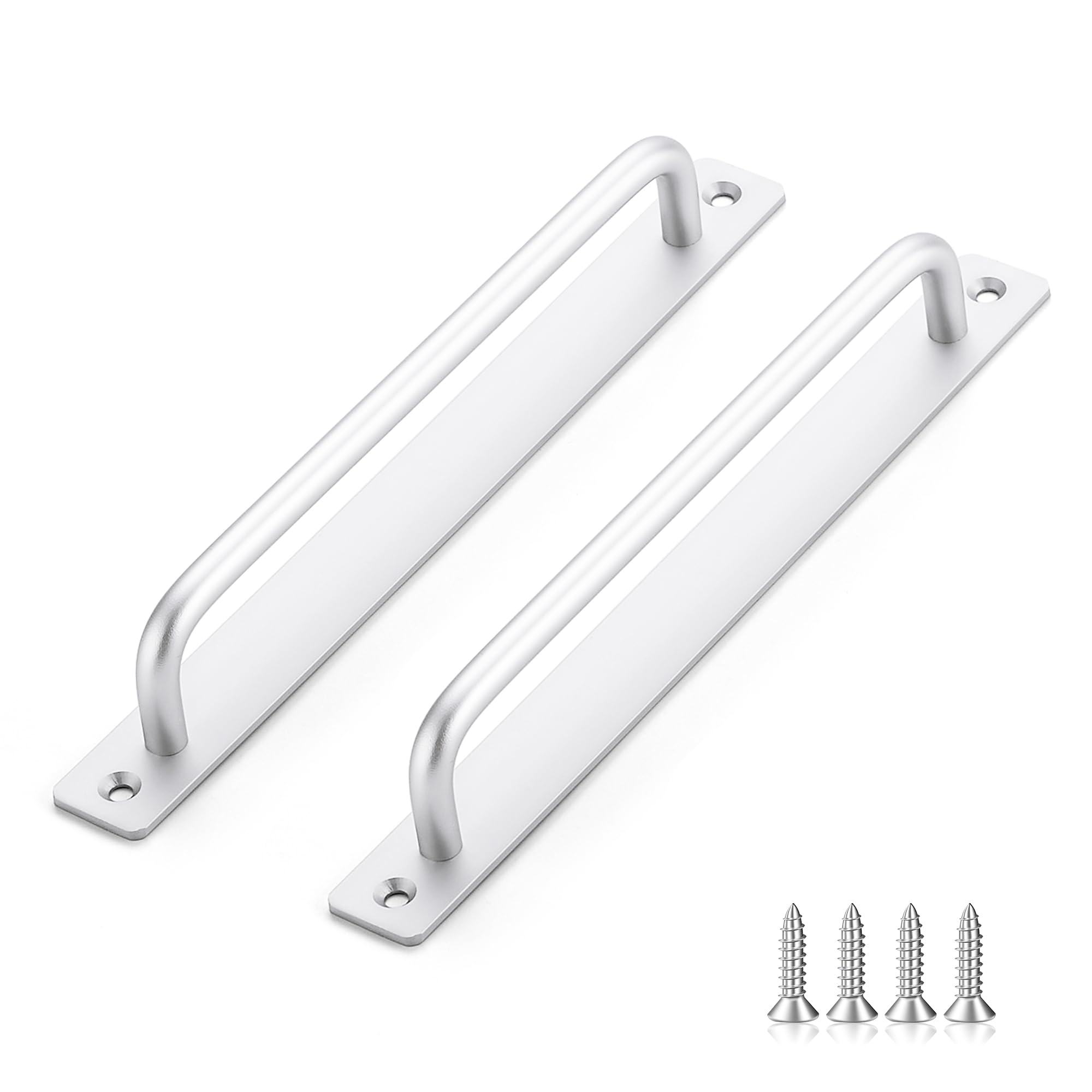 Silver Barn Door Handles - 4 Pack -9