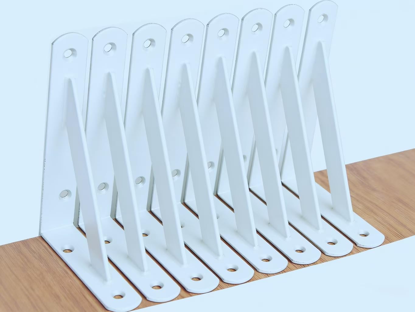 8 Pack L5 x H 3" White Heavy Duty Shelf Brackets with Screws Metal Shelf Brackets Shelf Support Angle Brackets for Shelves L Brackets Heavy Duty Floating Shelf