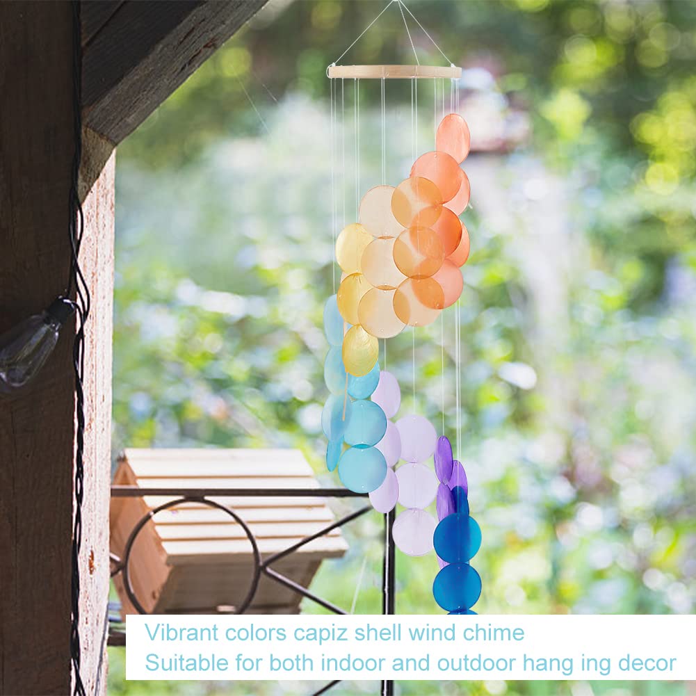 Campana A Vento Conchiglia Capiz - Decorazione Naturale 73cm Per Esterni E Interni - Foto 2