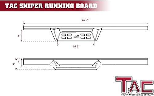 Miniatura 3 de TAC Sniper Running Boards Fit 2018-2023 Jeep Wrangler JL 2 Door Truck Pickup 4 Fine Texture Black Side Steps Nerf Bars 2pcs