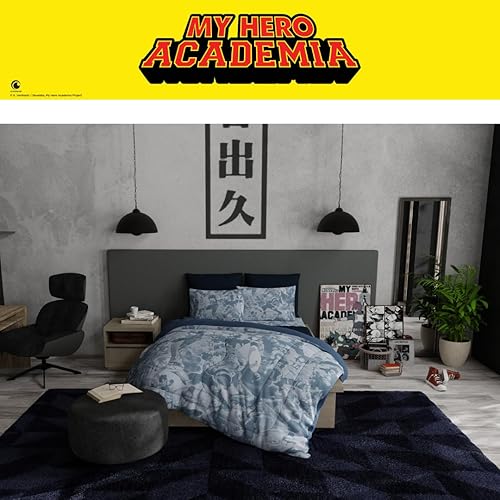 Miniatura 6 de Franco - Collectibles - Ropa de cama de My Hero Academia - Juego de 5 piezas con edredón y sábanas supersuaves - Matrimonial (producto con licencia