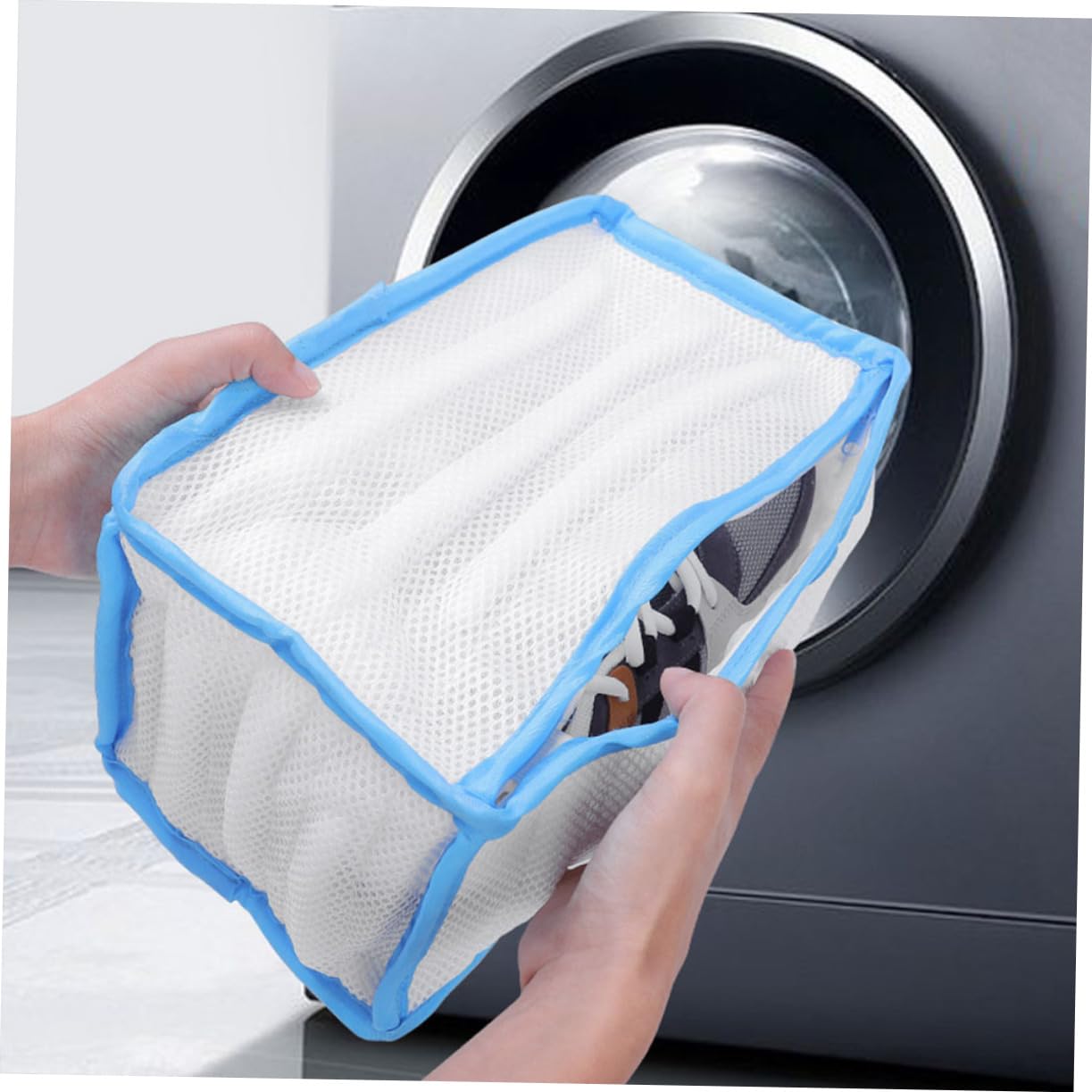 KOMBIUDA 3 Stück Kulturbeutel Waschbeutel Schuh -Luandry -Tasche Schuhtrocknerbeutel Reinigungssack für Tennisschuhe Schuhe waschen Mesh -Taschen Polyester Weiß