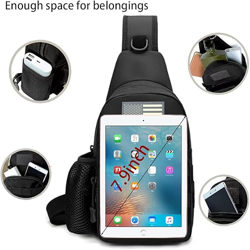 Miniatura 3 de ByooLihng Bolso de hombro táctico,Mochilas de hombro Molle,Mochila militar Sling Daypack, Negro y Caqui, Bolsa táctica multifuncional para el pecho