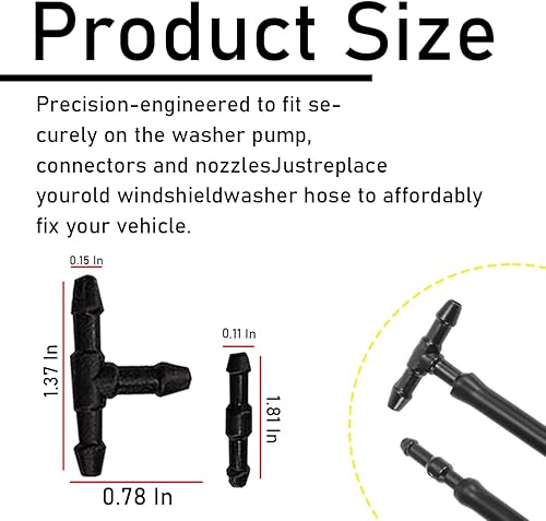 Miniatura 2 de Kit de manguera de limpiaparabrisas manguera de líquido de lavadora con conectores de manguera kit de tubo de líquido de limpiaparabrisas de goma