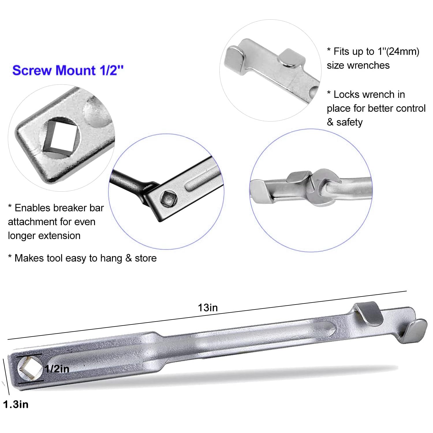 Barre D'Extension Gunpla 38,1 Cm - Clé à Levier Renforcée Pour Mécaniciens - Acier Haut Carbone